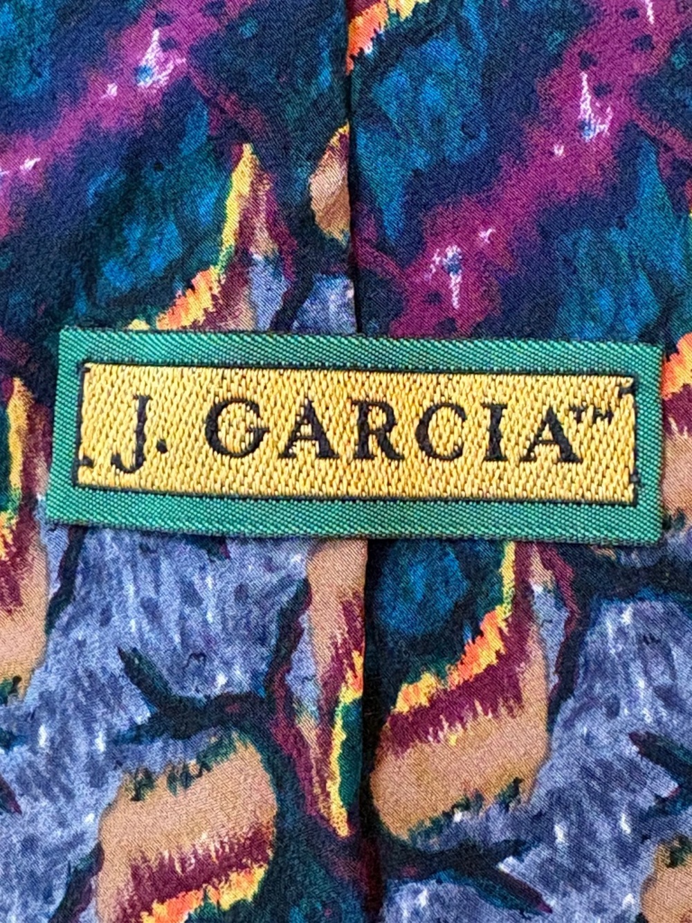 Vintage J. Garcia 100% Silk Abstract Psychedelic Mens Necktie